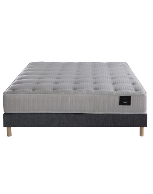 Ensemble Sommier + Matelas Nova ressorts ensachés Mémoire de forme gris souris - 140x190 cm