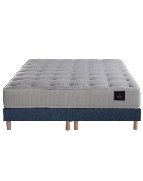 Ensemble 2 Sommiers + Matelas Nova ressorts ensachés Mémoire de forme bleu marine - 180x200 cm