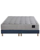 Ensemble 2 Sommiers + Matelas Nova ressorts ensachés Mémoire de forme bleu marine - 160x200 cm