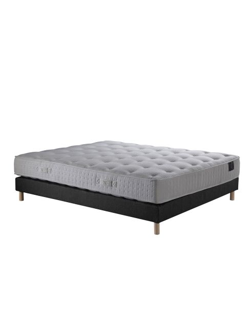 Ensemble Sommier + Matelas Nova ressorts ensachés Mémoire de forme anthracite - 140x190 cm