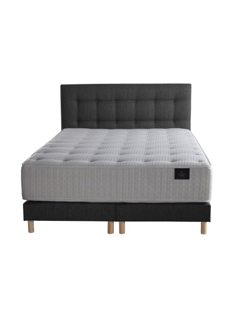 Ensemble Matelas ressorts ensachés Mémoire de forme Latex Artémis + tête de lit capitonnée anthracite - 160x200 cm