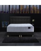Ensemble Matelas ressorts ensachés Mémoire de forme Latex Artémis + tête de lit capitonnée anthracite - 160x200 cm