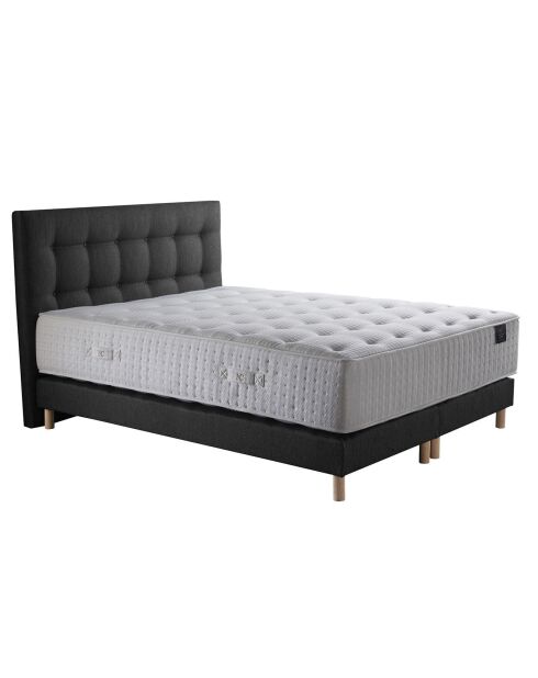 Ensemble Matelas ressorts ensachés Mémoire de forme Latex Artémis + tête de lit capitonnée anthracite - 160x200 cm