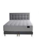 Ensemble Matelas ressorts ensachés Mémoire de forme Latex Artémis + tête de lit capitonnée gris souris - 180x200 cm
