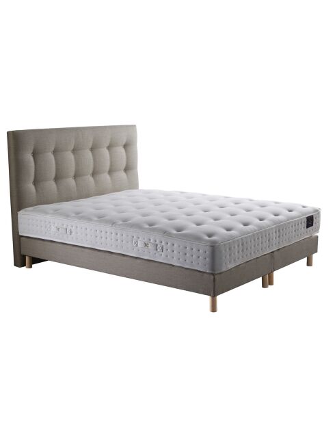 Ensemble Matelas latex naturel Clarté + tête de lit capitonnée beige - 140x190 cm