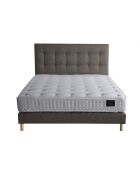 Ensemble Matelas latex naturel Clarté + tête de lit capitonnée camel - 140x190 cm