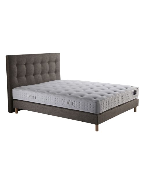 Ensemble Matelas latex naturel Clarté + tête de lit capitonnée camel - 140x190 cm