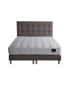 Ensemble Matelas latex naturel Clarté + tête de lit capitonnée camel - 160x200 cm