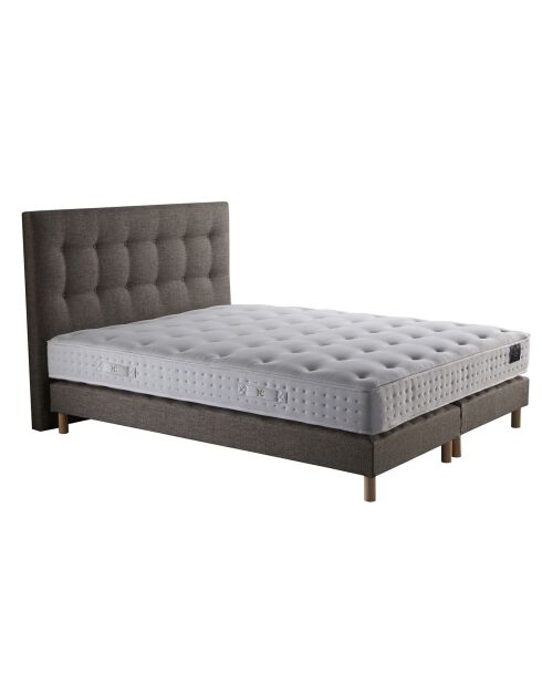 Ensemble Matelas latex naturel Clarté + tête de lit capitonnée camel - 160x200 cm