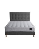Ensemble Matelas latex naturel Clarté + tête de lit capitonnée gris éléphant - 140x190 cm
