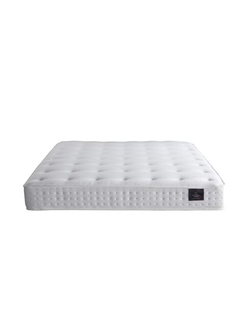 Ensemble Matelas latex naturel Clarté + tête de lit capitonnée gris éléphant - 140x190 cm