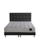 Ensemble Matelas ressorts ensachés Mémoire de forme Nova + tête de lit capitonnée anthracite - 180x200 cm