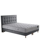 Ensemble Matelas ressorts ensachés Mémoire de forme Nova + tête de lit capitonnée gris souris - 180x200 cm