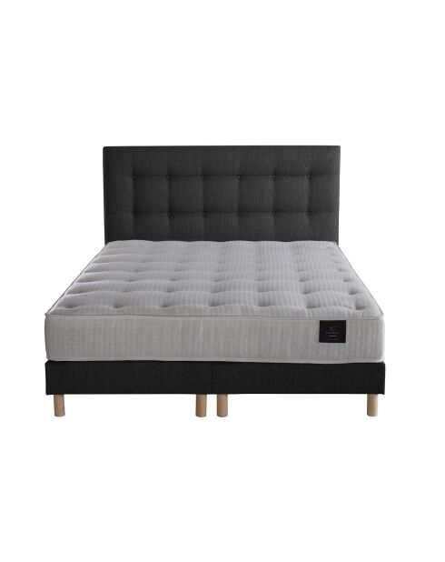 Ensemble Matelas ressorts ensachés Accueil latex Séléné + tête de lit capitonnée anthracite - 180x200 cm