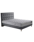 Ensemble Matelas ressorts ensachés Accueil latex Séléné + tête de lit capitonnée gris souris - 140x190 cm