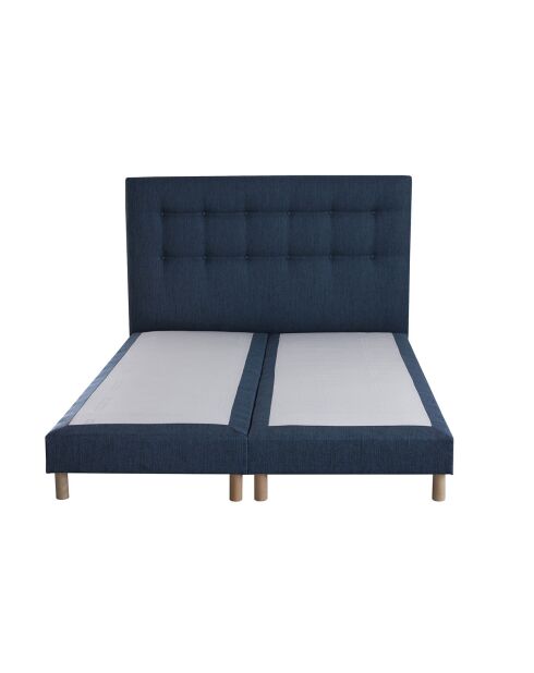 Sommier tapissier + tête de lit capitonnée Crépuscule bleu marine - 180x200 cm