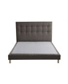 Sommier tapissier + tête de lit capitonnée Symbiose camel - 140x190 cm