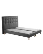 Sommier tapissier + tête de lit capitonnée Symbiose gris éléphant - 180x200 cm