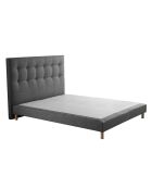 Sommier tapissier + tête de lit capitonnée Symbiose gris éléphant - 140x190 cm
