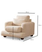 Fauteuil River beige - 100x105x90 cm