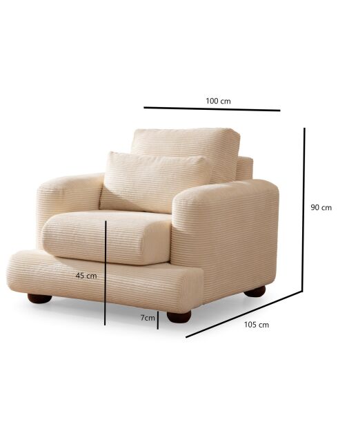 Fauteuil River beige - 100x105x90 cm