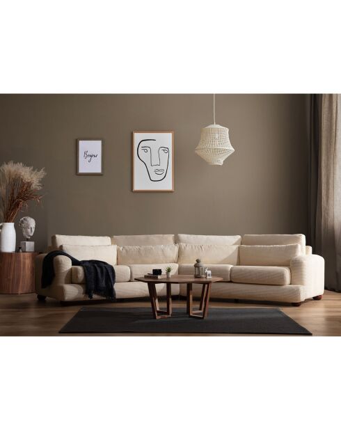 Rivierbeige 4-zits hoekbank links - 330x105x90 cm