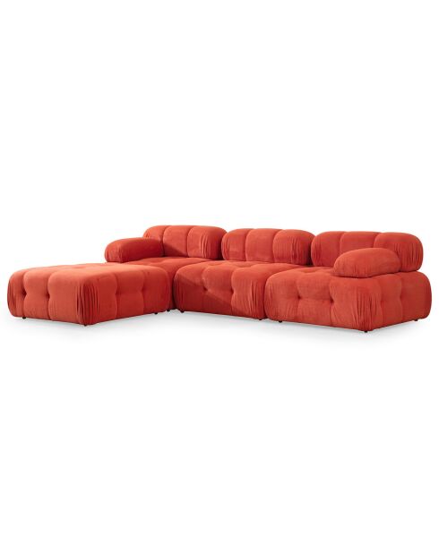 Canapé 3 places + Pouf Doblo rouge - 315/210x105x80 cm