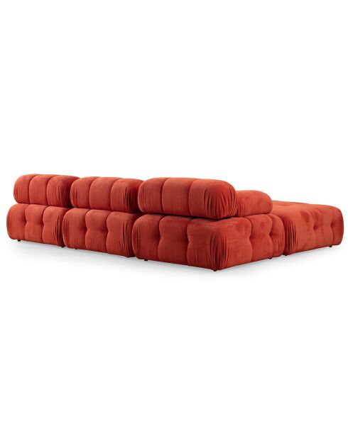 Canapé 3 places + Pouf Doblo rouge - 315/210x105x80 cm