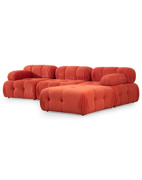 Canapé 3 places + Pouf Doblo rouge - 315/210x105x80 cm