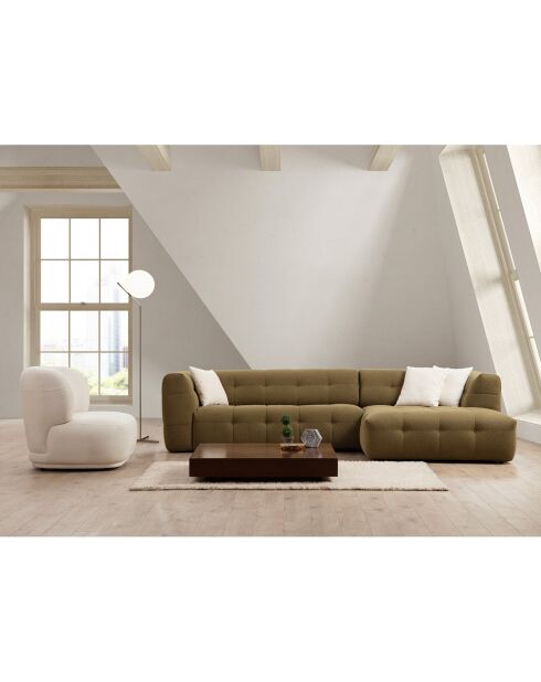 Canapé 3 places angle droit Cady kaki - 300/150x100x72 cm
