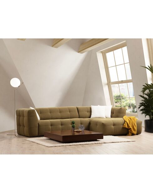 Canapé 3 places angle droit Cady kaki - 300/150x100x72 cm