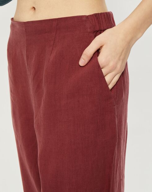 Pantalon 100% Lin Carlos terracotta