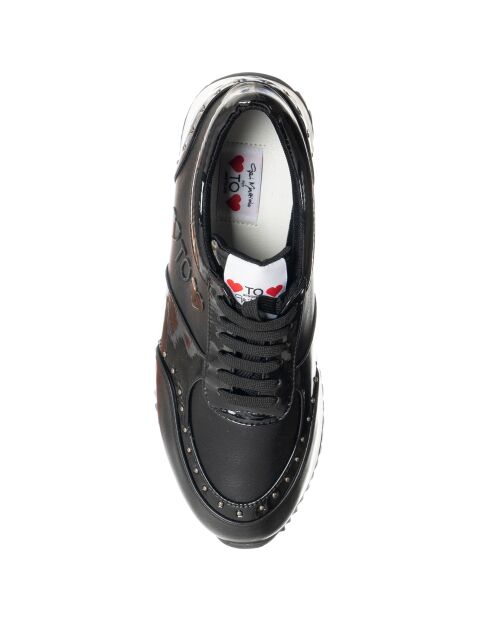 Schwarze Sneakers Sienna - 6 cm Absatz