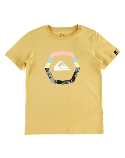 T-Shirt en Coton à manches courtes Logo rond jaune