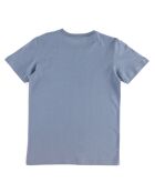 T-Shirt en Coton à manches courtes Logo Vague bleu