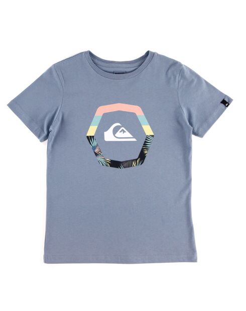 T-Shirt en Coton à manches courtes Logo rond bleu