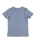 T-Shirt en Coton à manches courtes Logo rond bleu