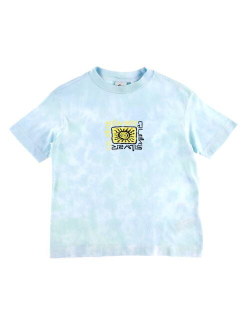 T-Shirt en Coton à manches courtes Tie & dye bleu