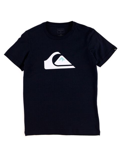 T-Shirt en Coton à manches courtes Logo Vague bleu nuit