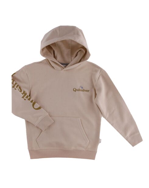 Sweat à Capuche en Coton bio mélangé à Logo dos beige rosé