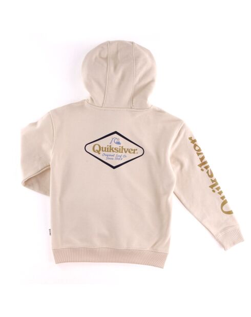 Sweat à Capuche en Coton bio mélangé à Logo dos beige rosé