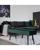 Banc en velours Skiby vert - 35x100x44 cm
