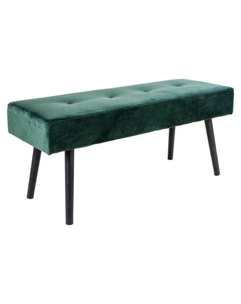 Banc en velours Skiby vert - 35x100x44 cm