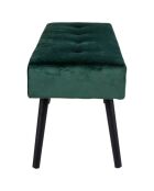 Banc en velours Skiby vert - 35x100x44 cm