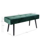Banc en velours Skiby vert - 35x100x44 cm