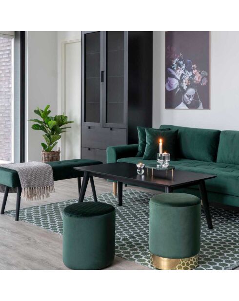 Banc en velours Skiby vert - 35x100x44 cm