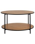 Runder Couchtisch mit Platten in Eichenoptik Vita nature - D.80x45 cm