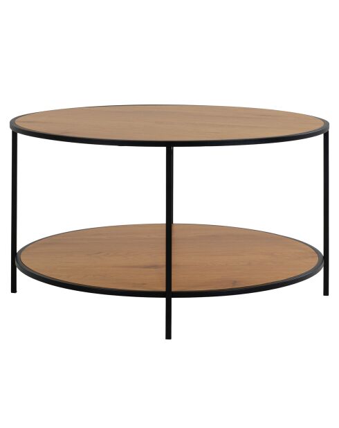 Tavolino rotondo con piani effetto rovere Vita nature - D.80x45 cm