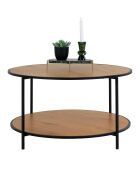 Runder Couchtisch mit Platten in Eichenoptik Vita nature - D.80x45 cm