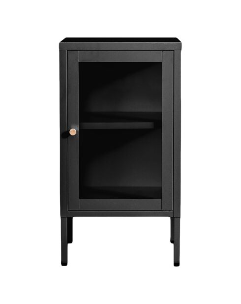 Cabinet avec porte en verre noir -  38x35x70 cm